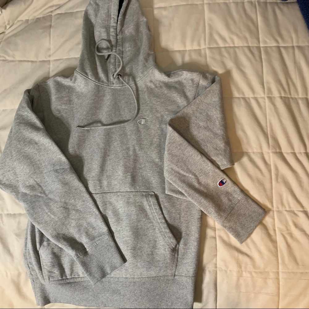 champion gray hoodie sweatshirt